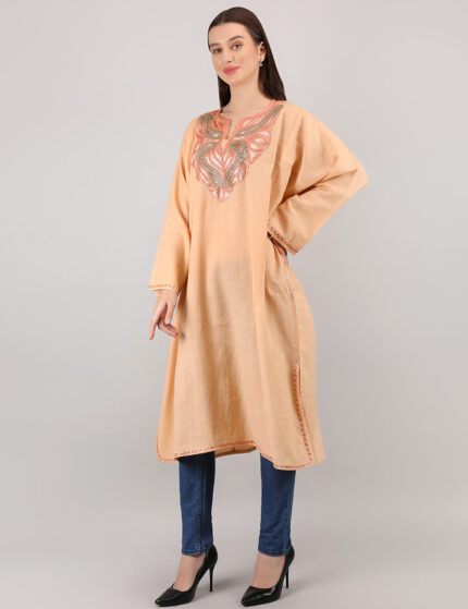 Light Peach Kashmiri Pure Wool Phiran